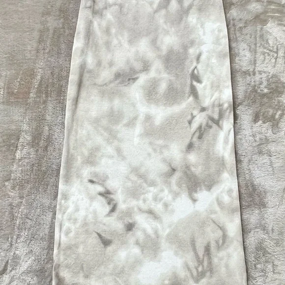 Zara Sleek Beige Tie-Dye Ribbed Fitted Dress with Thin Straps Women’s Small - Picture 4 of 9